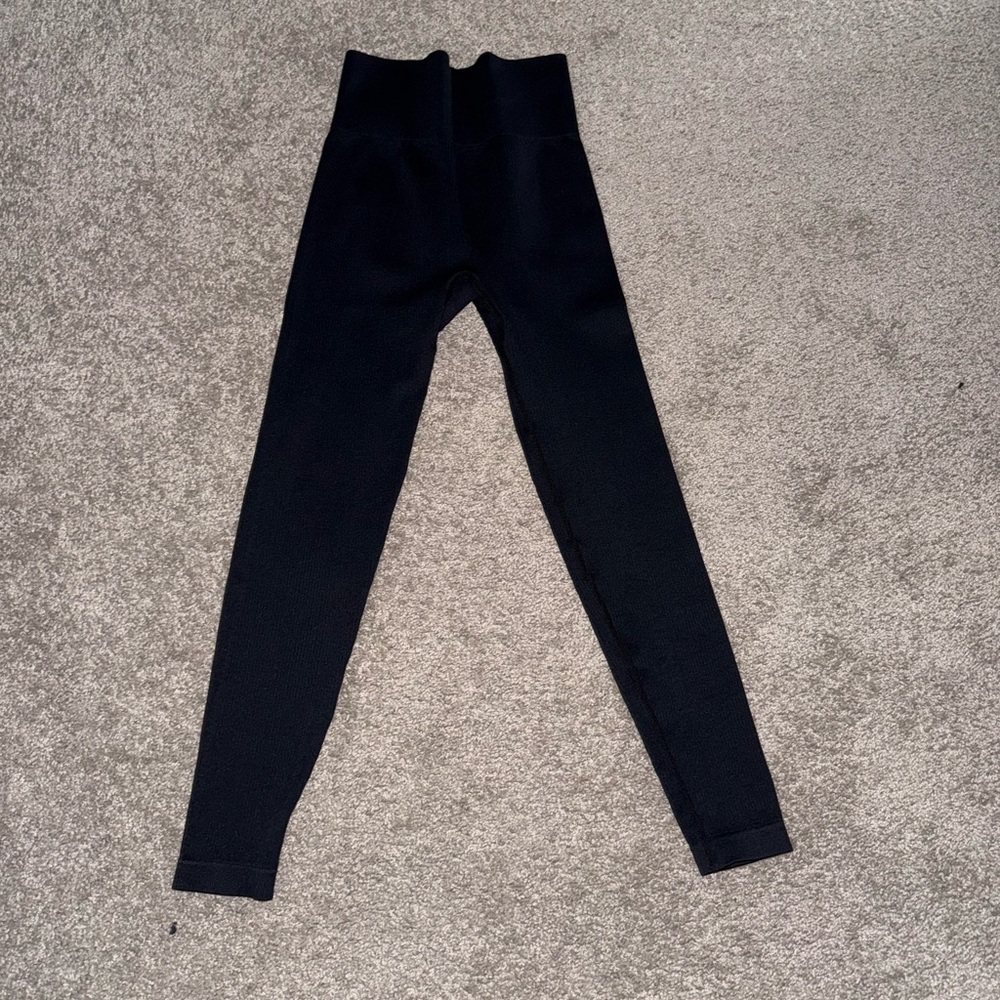 OQQ Black High-Waisted Leggings